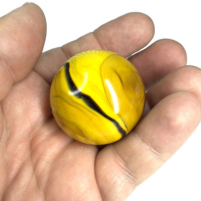 Fancy Jumbo Bumble Bee Yellow Vacor De Mexico Marble Mint ~1.62'' Vintage Marbles