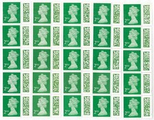 25 x Genuine Unfranked Barcoded 2nd Class Stamps - Peel & Stick - Original Gum