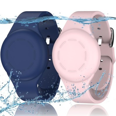 R-fun Waterproof Air Tag Bracelets for Kids [2 Pack] Night Blue/Pink 