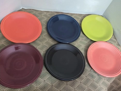Fiesta Homer Laughlin Salad Dessert Plates Lot Of 6 Mixed Colors Lead Free 7.25"