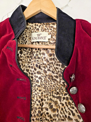 Gorgeous KING RANCH Womens Sz Large Velvet Western Jacket Vintage