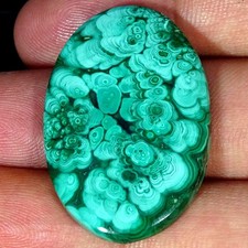 53.40Cts  Natural Designer Malachite Oval Cabochon Gemstone 23X35X5MM