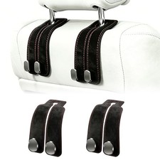 Car Headrest Hooks, Purse Hook for Car Pack 2 Black