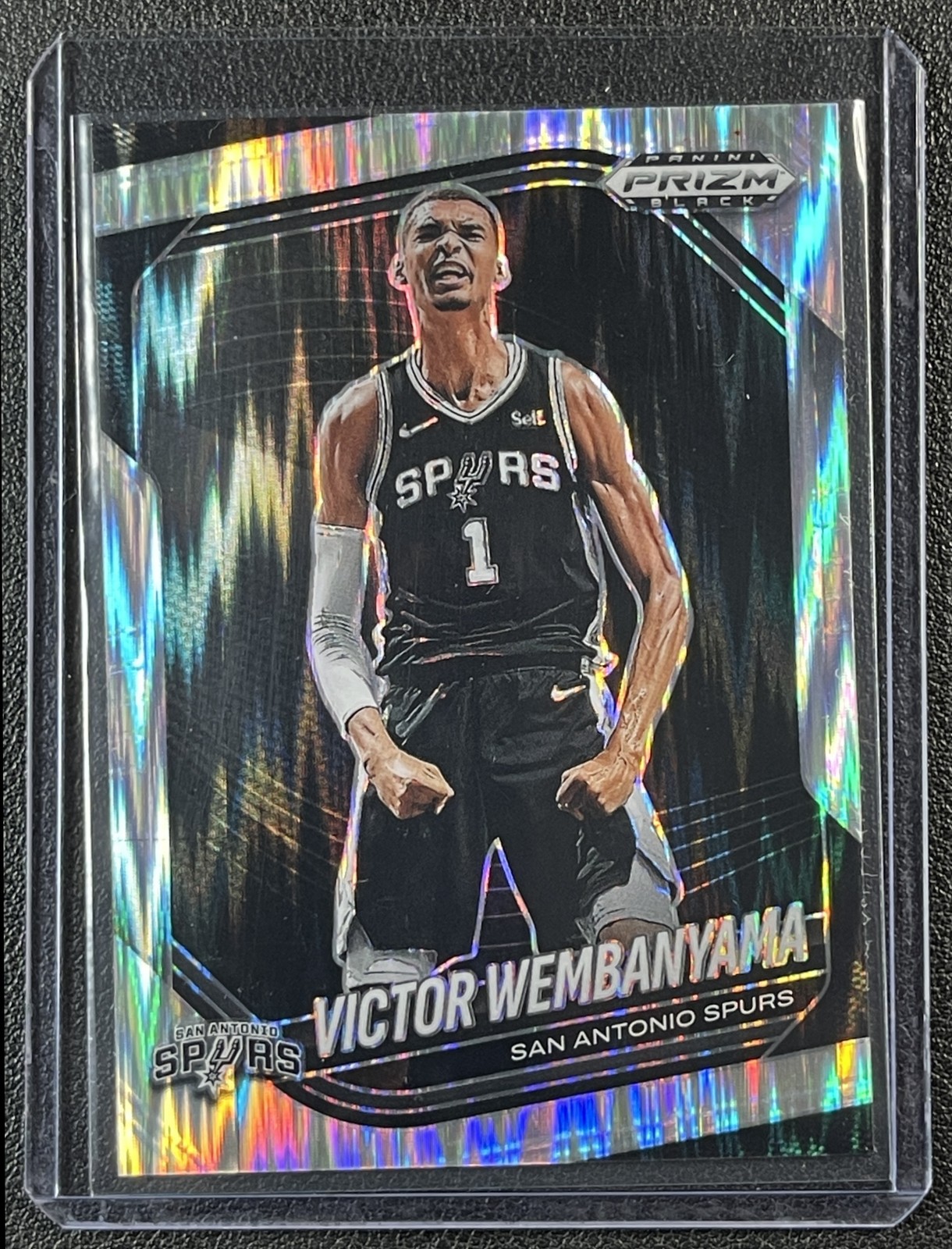 VICTOR WEMBANYAMA 2024-25 PANINI PRIZM BLACK #1 SKEWED 9/249 SPURS