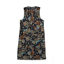 Tommy Hilfiger Navy Blue Floral Chiffon Sleeveless Fit & Flare Trapeze Dress Sz6
