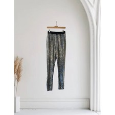 Woman s Black Sequin Pull On Pants Large