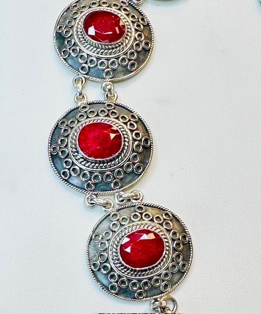 Stauer Sterling Silver Ruby Bracelet 8" Wearable … - image 5