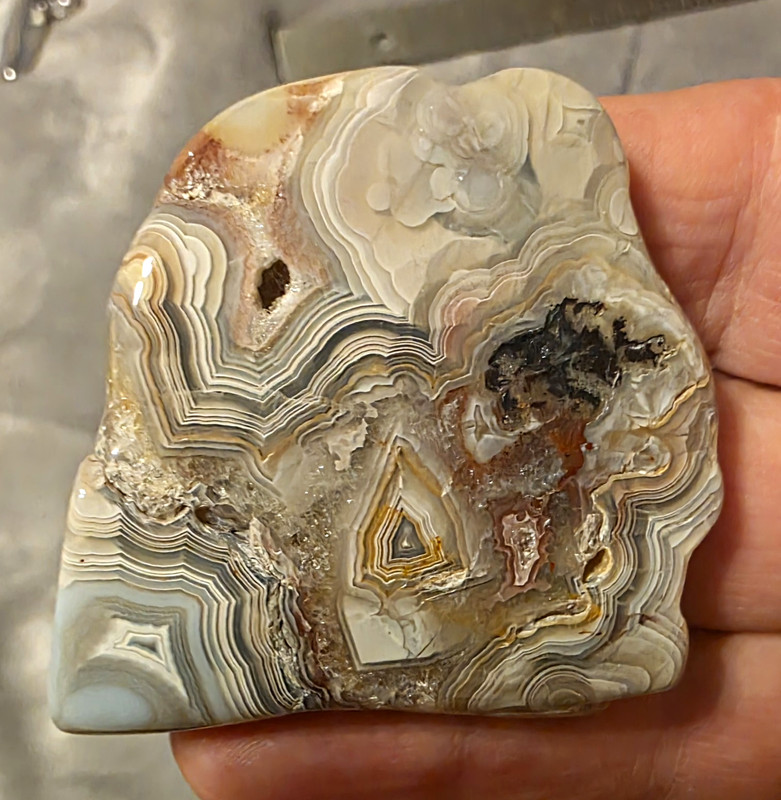 Polished Crazy Lace Agate Cabochon Preform