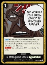 The World's Equilibrium Cannot Be Maintained Forever OP13-097