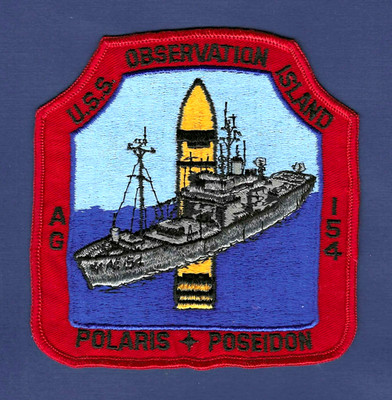 USS OBSERVATION ISLAND AG-154 Missile Range Test Ship Ship's Crest Patch