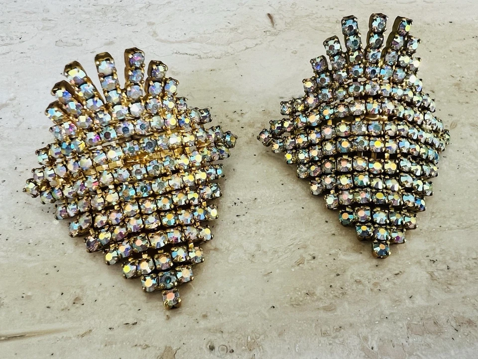 Clips para zapatos cascada de diamantes de imitación AB de colección de los años 50 - Brillante glamour nupcial aleta Foto 2 de 4