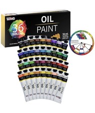 Professional 36 Color Art Oil Paint Set, Lg 18ml Tubes, Artist Student Paintings