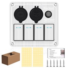 Marine Boat Rocker Switch PanelWaterproof 8 Gang Toggle Switch Panel with Dua...