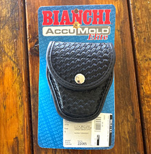 Bianchi AccuMold Elite 7900 Covered Handcuff Case Basketweave Black 22065
