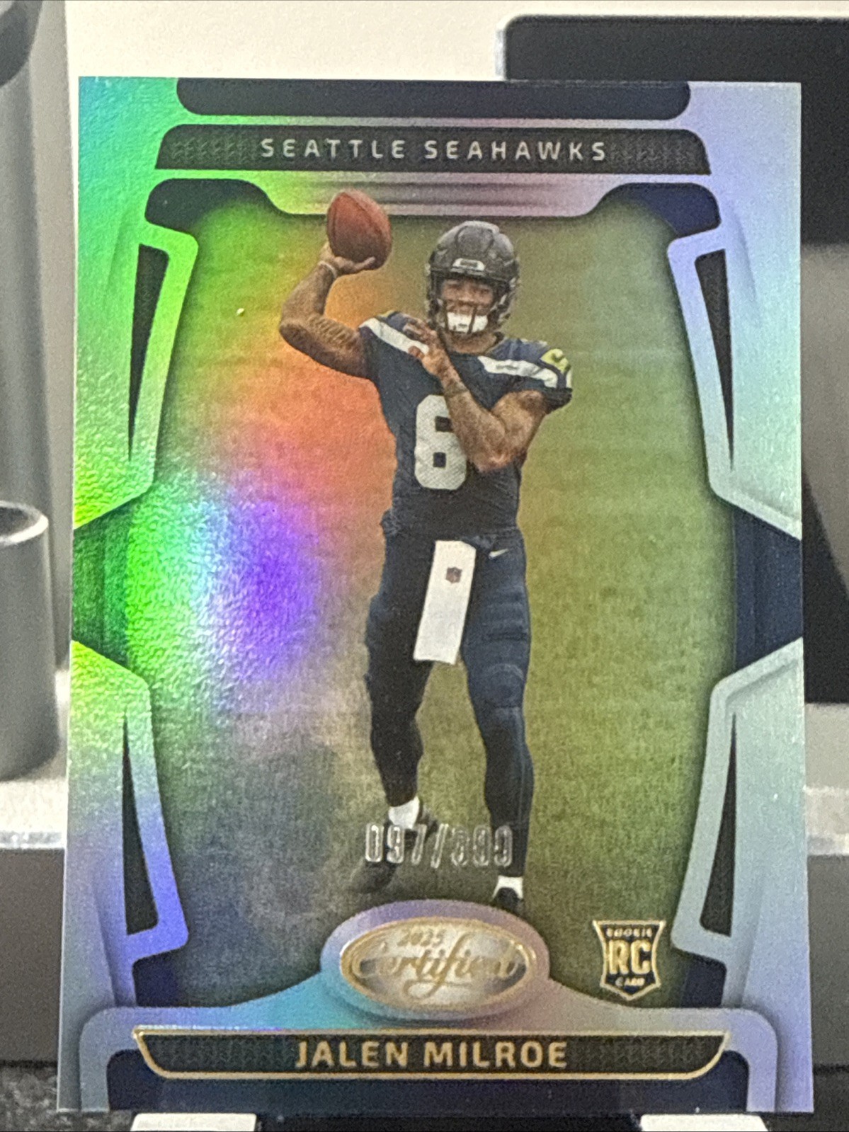 2025 Panini Certified No 155 Jalen Milroe Silver Mirror /399 Seattle Seahawks