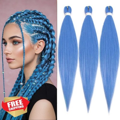 Blue Pre-stretched Braiding Hair 16 Inch Synthetic Box Braids