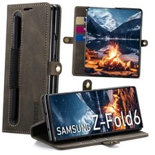 Compatible with Samsung Galaxy Z Fold 6 Wallet Galaxy Z Fold 6 5G 2024 Coffee