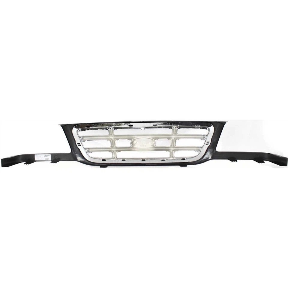 Grille For 2001-2003 Ford Ranger Black Shell w/ Chrome Insert Plastic Foto 4 de 4