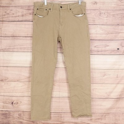 Gap GapFlex Khaki Pants Mens 34x32 Beige Slim Fit Stretch 5-Pocket Casual Khakis