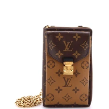 Louis Vuitton Vertical Zippy Metis Chain Wallet Reverse Monogram Canvas