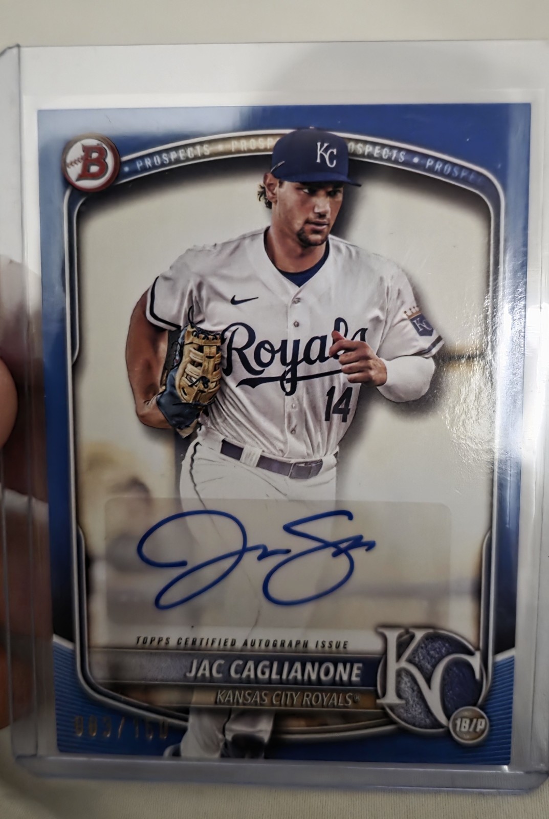 2025 Topps Bowman Jac Caglianone Blue Auto /150, BPA-JC