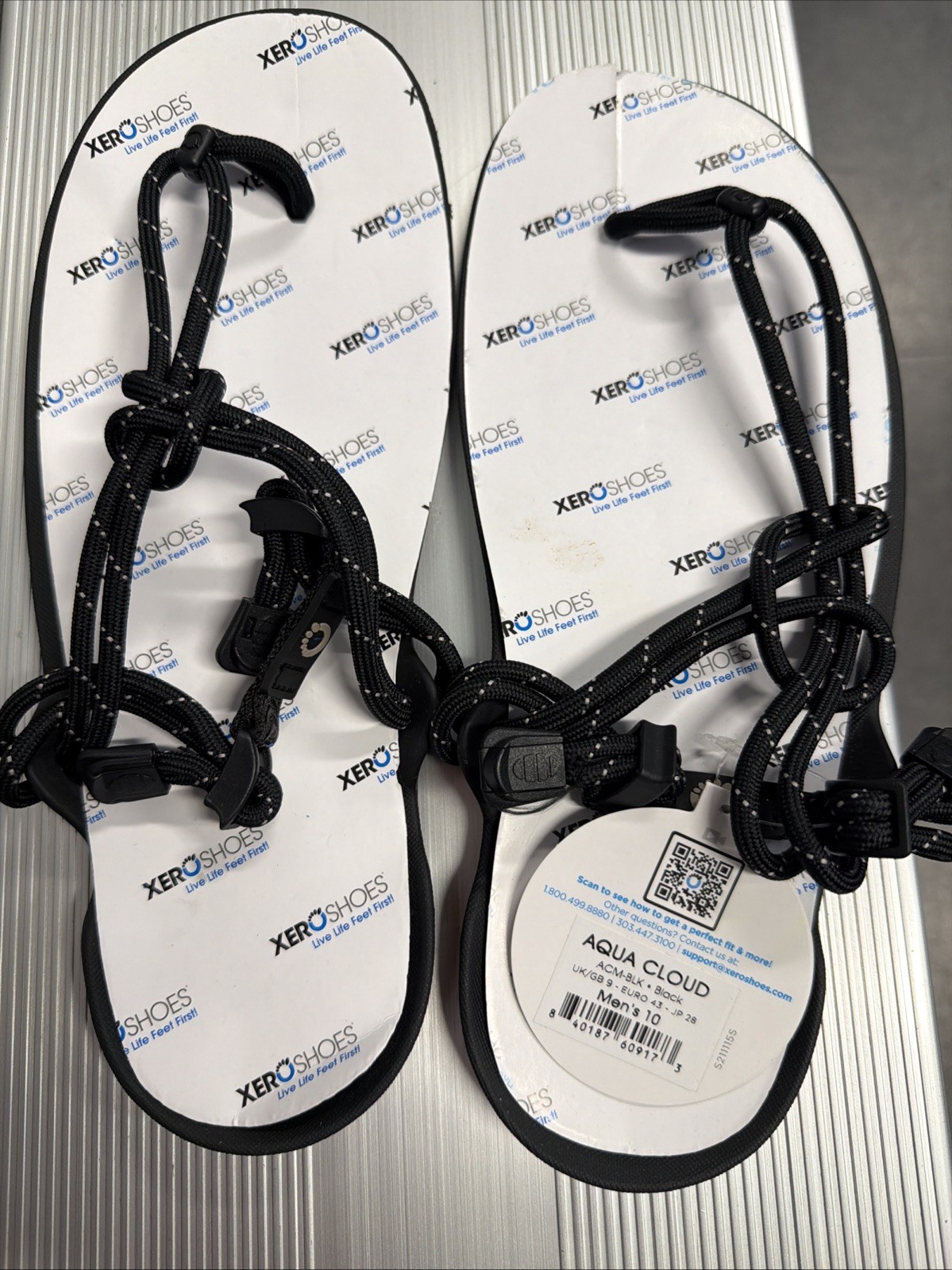 Sandalias Xero Cloud Descalzas Correr Minimalistas Negras/Grises Para Hombres 7, 8, 9,10,11 NUEVAS