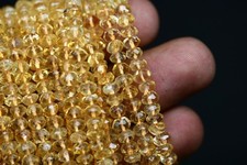 8-16 Inch CITRINE 4 mm Micro-Faceted Rondelle Beads NATURAL AAA gemstone beads