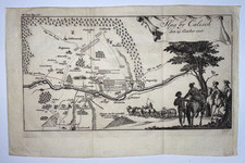 BOHEMIA BAVARIAN SUCCESSION WAR 1778  ANTIQUE DETAILED BATTLE MAP 18TH CENTURY