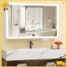 Bathroom Mirror Cabinet with 3 LED Light Demister with Storage Shelf 1000x600mm