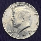 1974 US Half Dollar Fifty Cent Coin 0.50 American Cent Q164
