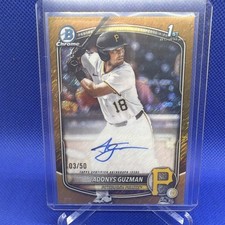 Topps 2025 Bowman Draft Chrome Prospect Auto CPA-AG Adonys Guzman Pirates /50