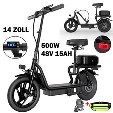 NEU 14 ZOLL Elektroroller mit Korb 48V 15AH 500W 120kg Klappbar E-Scooter …