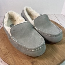 Koolaburra by UGG Lezly Wild Dove Gray Womens 9 Suede Faux Fur Moccasin Slippers