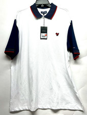 Bad Birdie White/Dark Navy Men's XL Pique Polo H6 