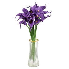 20pcs Artificial Calla Lily Fake Silk Flowers for Home Decor Purple