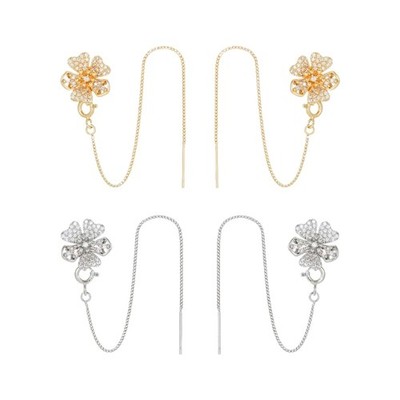 City Styling Earphone Retention Pair with Flower Accent and Chain Clip