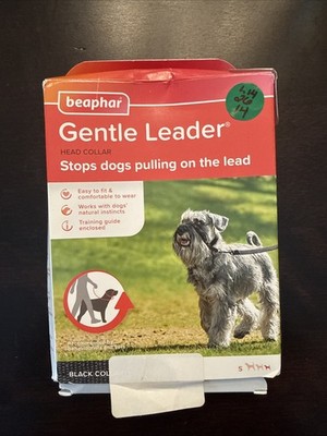 SMALL Beaphar Gentle Leader head Collar Black Collar New in Damaged Box