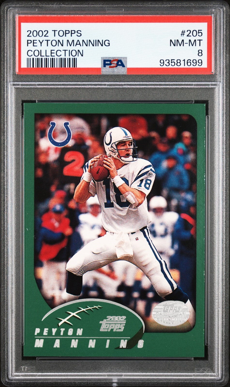 2002 Topps Collection #205 Peyton Manning - PSA 8