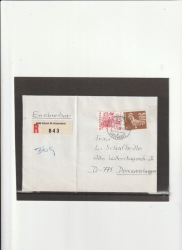 Schweiz - Einschreiben 27.12.1982 " 8045 Zürich 45 - Donaueschingen "