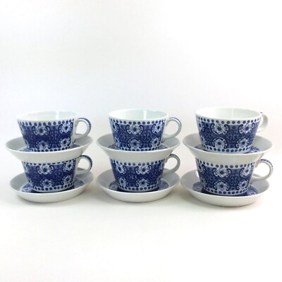 Arabia Finland ALI  6 x Teetasse Tasse Untertasse vintage 60er Jahre