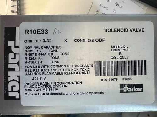 Parker Solenoid Valve Less Coil R10E33