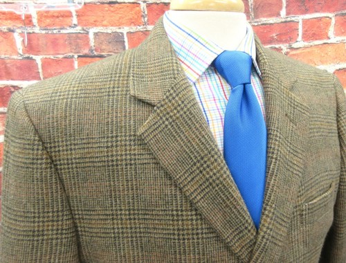 44 R- JOS. A. BANK 100% CAMEL HAIR SPORT COAT BROWN, OLIVE & BURNT ORANGE - Photo 1 sur 8