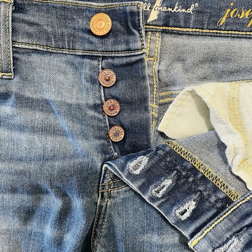 7 For All Mankind Jeans Womens Size 26 Blue Josefina Skinny Boyfriend Destressed - Picture 6 of 13