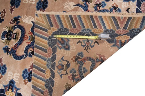 Vintage Art Deco Rug Dragon Rug Chinese Peking Rug Beige 5x8 153cm x 244cm - Picture 13 of 13