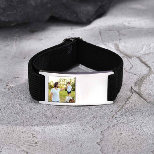 Personalized Photo Bracelet Elastic Strap Wristband Fathers Day Valentine's Day - Picture 9 of 11