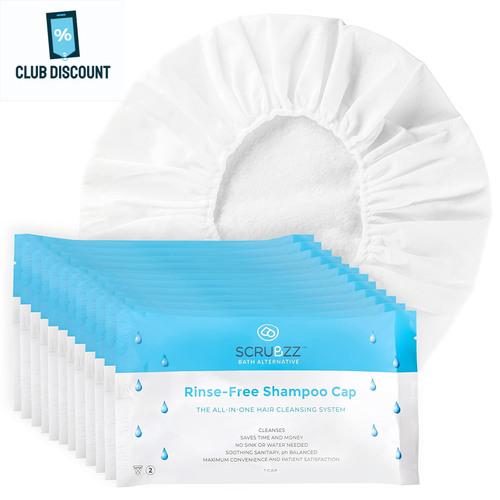 Scrubzz Shampoo Caps No Rinse for Elderly and Bedridden Patients, Rinse