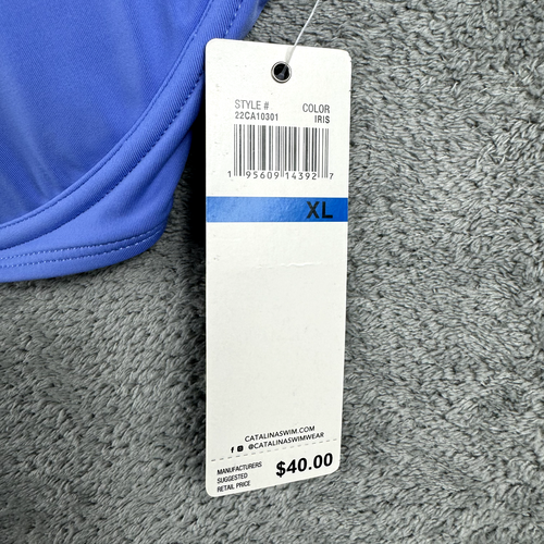 Lindo Top de Bikini CATALINA Para Mujer Extra Grande Azul Traje de Baño Iris Acolchado Nylon Nuevo con Etiquetas - Imagen 5 de 5