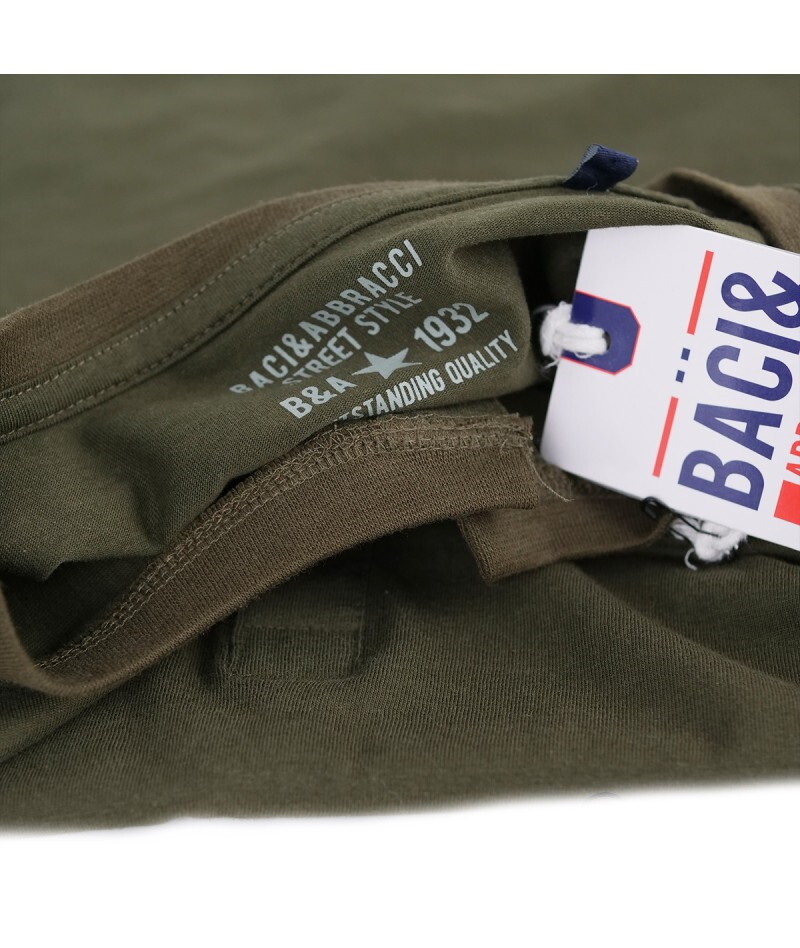 Nuova Baci Abbracci T-shirt uomo con bottoncini scollo serafino