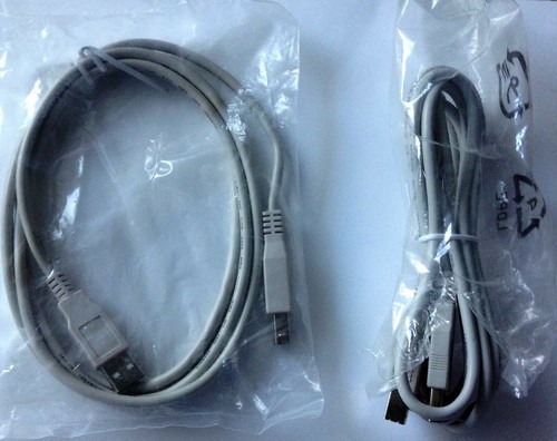 New 2 A/B Cables Cord Wire Printer Scanner USB 7.5 ft 5 ft HP Canon Dell Brother - Photo 2/6