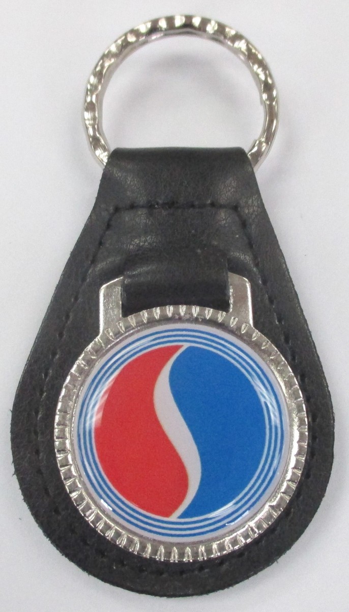 STUDEBAKER #34A9 Leather Chrome Key Ring Lazy S 1957 1958 1959
